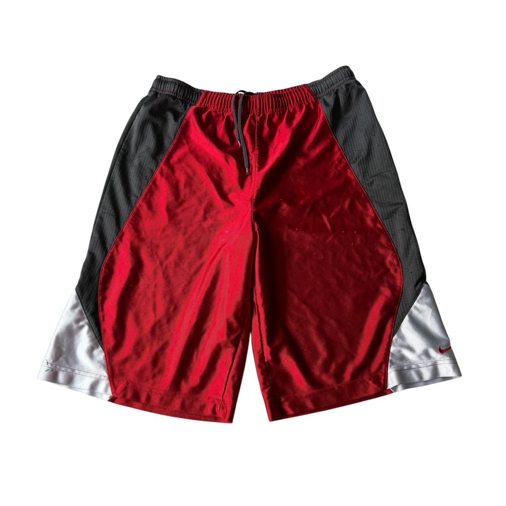 Vintage Silver-tag 90's Nike Mens Basketball Shorts Red Black Silver 29" Gym